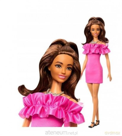 Barbie Fashionistas. Lalka Różowa sukienka HRH15