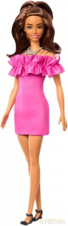 Barbie Fashionistas. Lalka Różowa sukienka HRH15