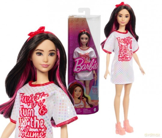 Barbie Fashionistas. Lalka Sukienka kropki HRH12