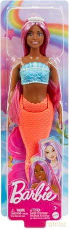 Barbie Lalka Syrenka Koralowy ogon HRR04