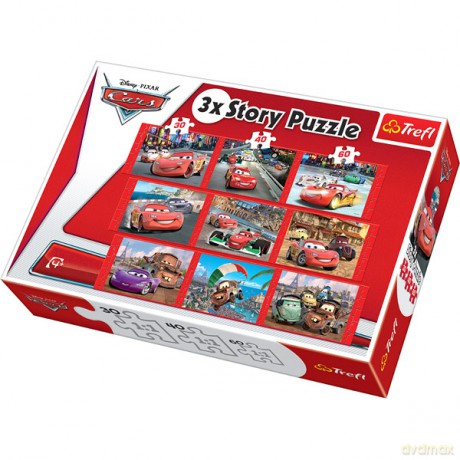 TREFL 3xStory Puzzle Auta (Disney) (Cars 2) (90302) [PUZZLE]