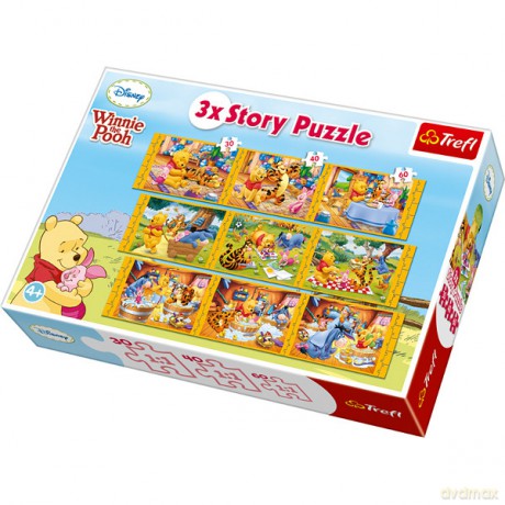 TREFL 3xStory Puzzle Kubuś Puchatek (Disney) (90304) [PUZZLE]