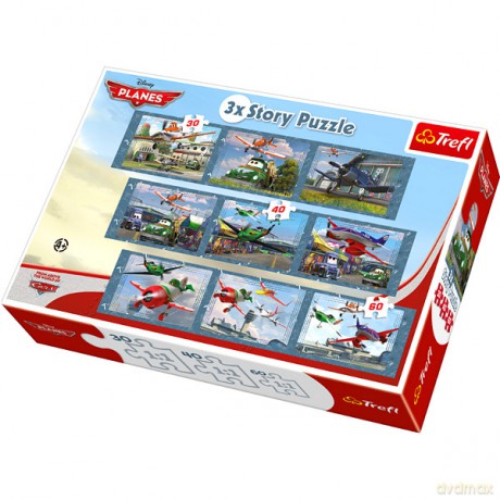 TREFL 3xStory Puzzle Samoloty (Disney) (Planes) (90306) [PUZZLE]