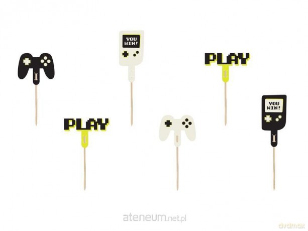 Dekoracje do muffinek Gamer 6-10,5 cm 6 szt