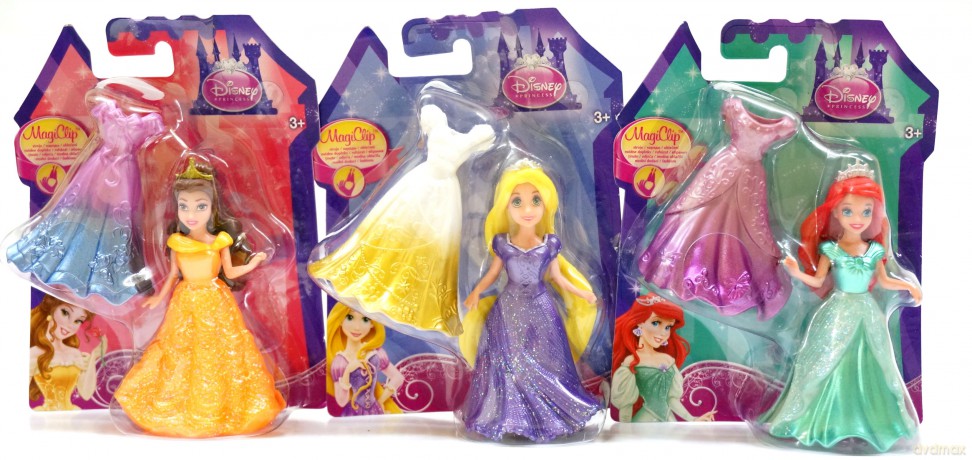 MATTEL Lalka Disney Princess MagiClip Mini Księżniczka z sukienką (X9404) [ZABAWKA]