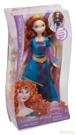 MATTEL Lalka Disney Princess Merida Waleczna kolorowe włosy (Y8214) [ZABAWKA]