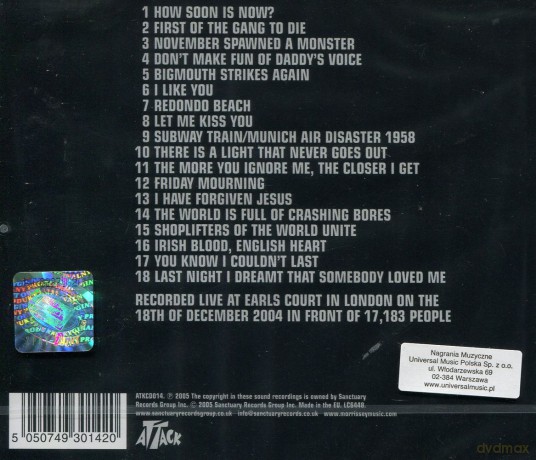 Morrissey: Live At Earls Court [CD]