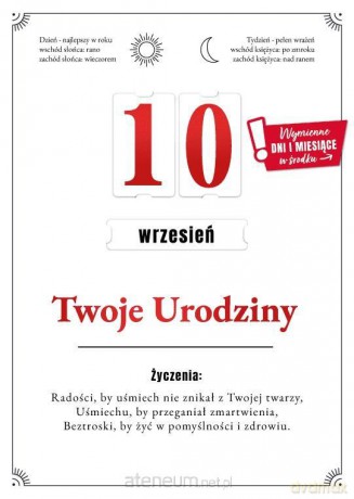 Karnet Urodziny wymienne cyfry