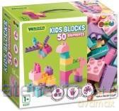 Kids Blocks klocki różowo-fioletowe 50el [KLOCKI]