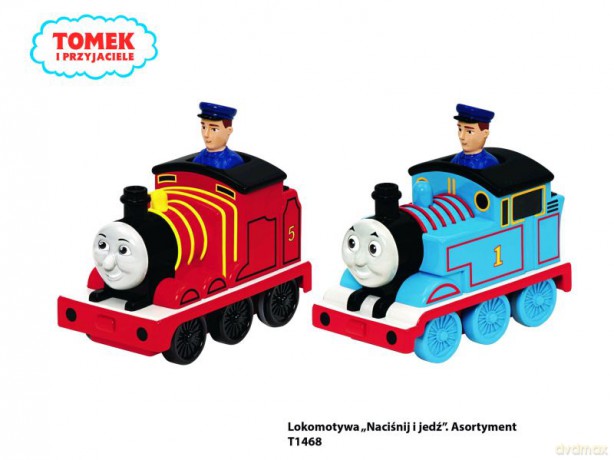 FISHER PRICE Tomek i Przyjaciele Lokomotywa "Naciśnij i jedź", Asortyment T1468 [ZABAWKA]