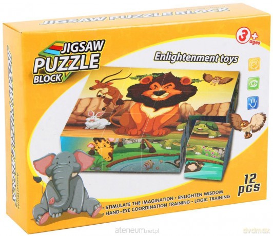 Klocki obrazkowe zwierzęta 12el [KLOCKI]