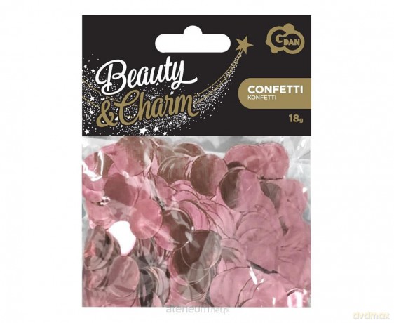 Konfetti foliowe kółeczka różowe 1.5 cm 18g