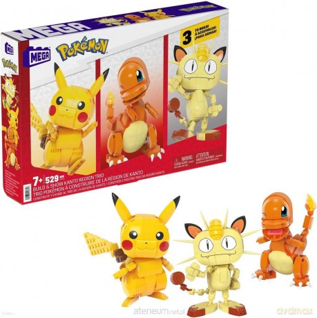 Mega Pokemon - Buduj i eksponuj Trio z Kanto HPF94 [KLOCKI]