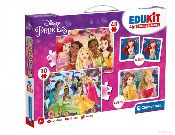 Puzzle 48 + 36 + Memo + 6 klocków Edukit Księżna [PUZZLE]