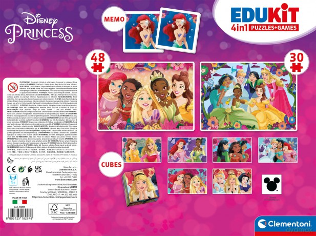 Puzzle 48 + 36 + Memo + 6 klocków Edukit Księżna [PUZZLE]