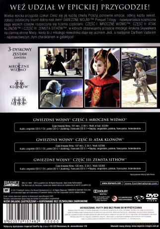 Gwiezdne Wojny Trylogia Nowa: Mroczne widmo / Atak Klonów / Zemsta Sithów (Star Wars) [BOX] [3DVD]