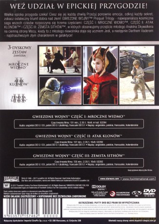 Gwiezdne Wojny Trylogia Nowa: Mroczne widmo / Atak Klonów / Zemsta Sithów (Star Wars) [BOX] [3DVD]