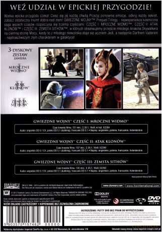 Gwiezdne Wojny: Mroczne widmo / Atak Klonów / Zemsta Sithów / Nowa Nadzieja / Imperium kontratakuje / Powrót Jedi (Star Wars) KOMPLET [6DVD]