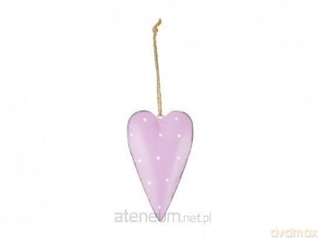Serce zawieszka metalowa fioletowa 6,5 cm