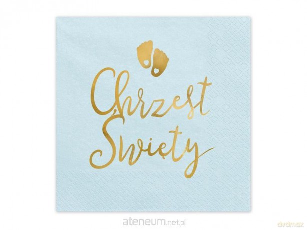 Serwetki Chrzest jasny niebieski 33x33 cm 12 szt