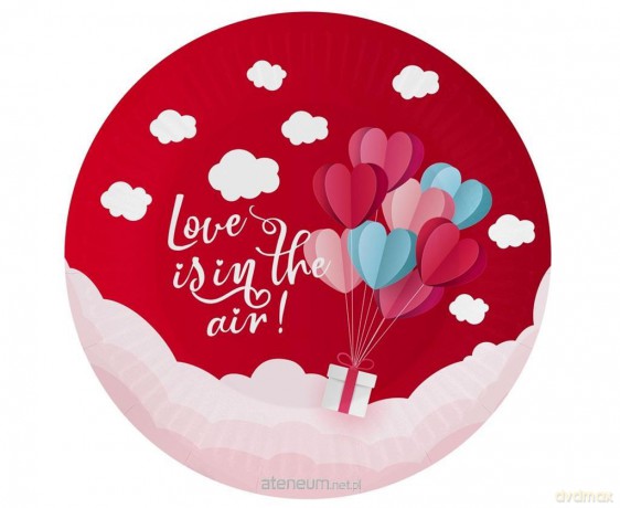 Talerzyki papierowe Love 18 cm 6 szt