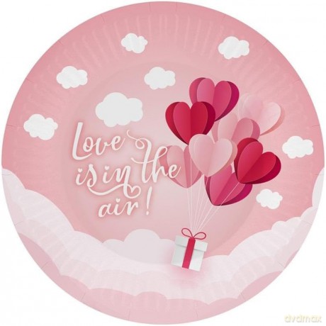 Talerzyki papierowe Love 18 cm 6 szt