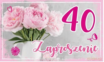 Zaproszenie Urodziny 40 (10 szt)