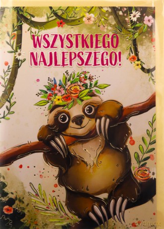 Karnet A5 Urodziny - Leniwiec