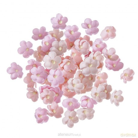 Kwiaty papierowe różowe 2cm 60szt