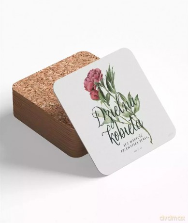 Podstawka korkowa - Dzielna kobieta - kwiat