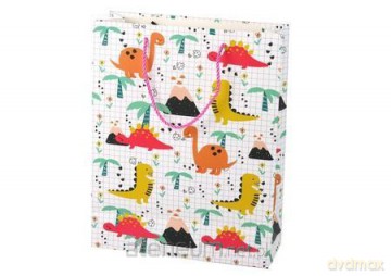 Torba prezentowa dinozaury palmy 32x26x10cm