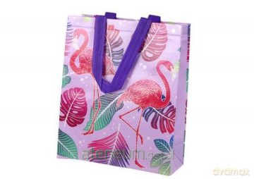 Torba prezentowa Flamingi fioletowa 30,5x24,5x10cm