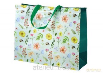 Torba prezentowa Kwiaty zielona 44,5x35,5x15cm