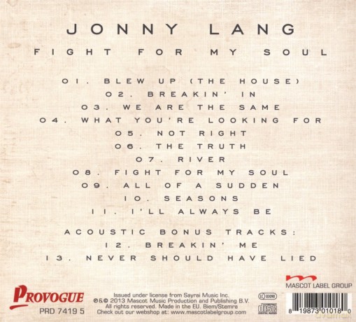 Jonny Lang: Fight For My Soul Limited Edition (digipack) [CD]
