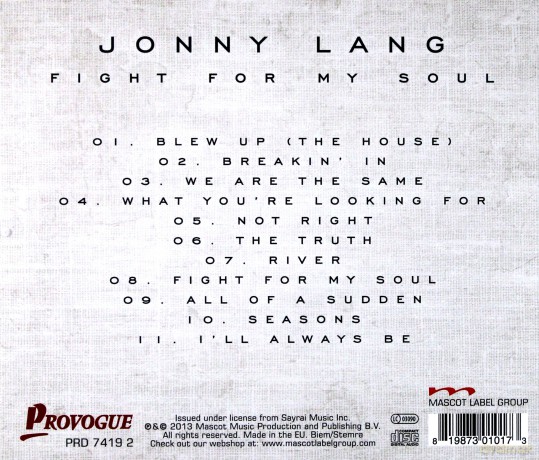Jonny Lang: Fight For My Soul [CD]