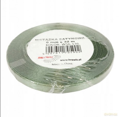 Wstążka satynowa khaki 6mm x 32m