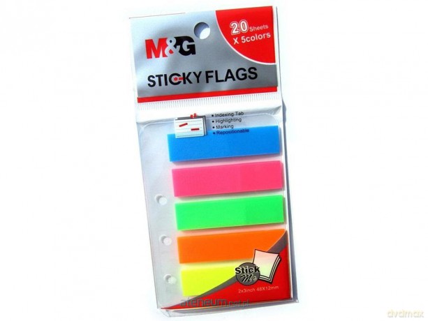 Zakładki indeksujące fluo 5 kolorów 25szt