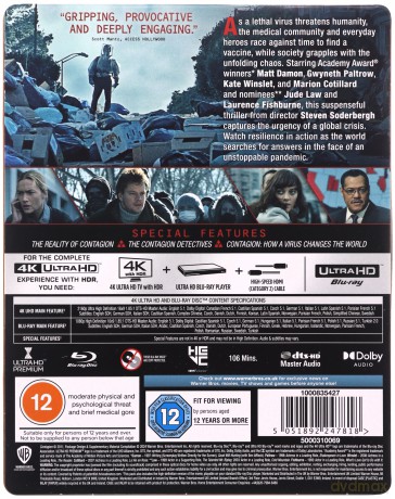 Contagion (steelbook) (Contagion: Epidemia strachu) [Blu-Ray 4K]+[Blu-Ray]