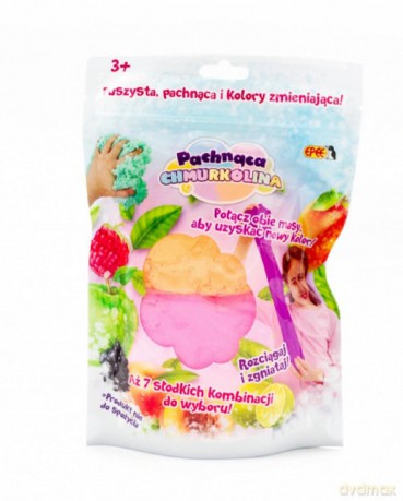Masa plastycza Pachnąca Chmurkolina 1 pack, seria 4, Mix kolorów (2x30g) Różowy+pomarańczowy (brzoskwinia)