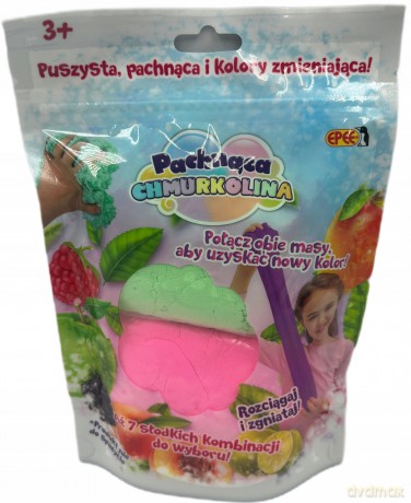 Masa plastyczna Pachnąca Chmurkolina 1 pack, seria 4, Mix kolorów (2x30g) Różowy+zielony (malina)