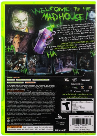 Batman: Arkham Asylum (Game of the Year Edition) (Platinum Hits) [GRA XBOX360]