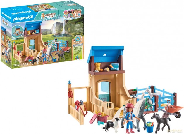 Playmobil - Horses of Waterfall 71353 Amelia i Whisper z boksem stajennym (71353) [FIGURKA]