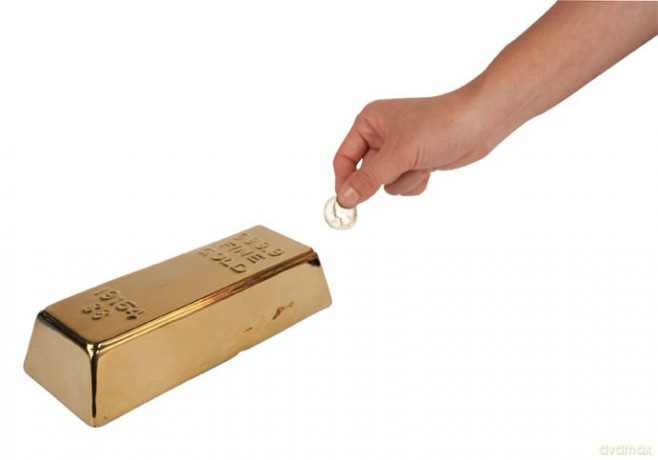 Ceramic Gold Bar Coin Bank (PB17)