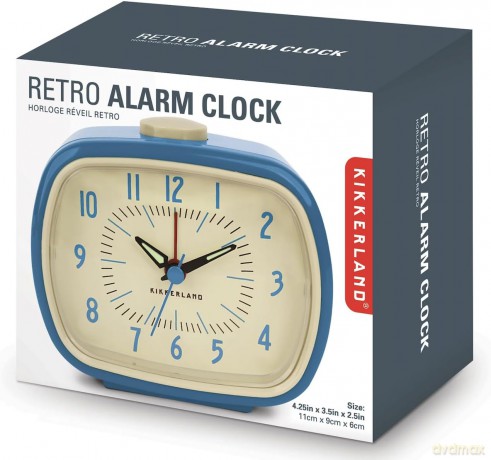 Retro Alarm Clock + Blue (AC08-BL-EU)