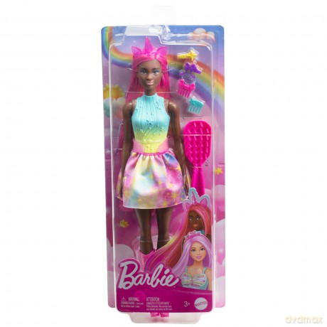 Barbie Lalka Jednorożec długie włosy HRR01