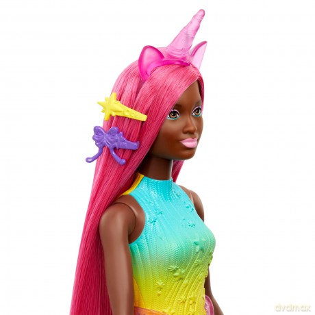 Barbie Lalka Jednorożec długie włosy HRR01