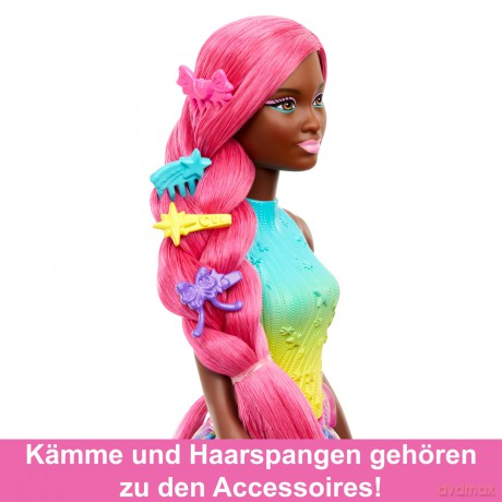 Barbie Lalka Jednorożec długie włosy HRR01
