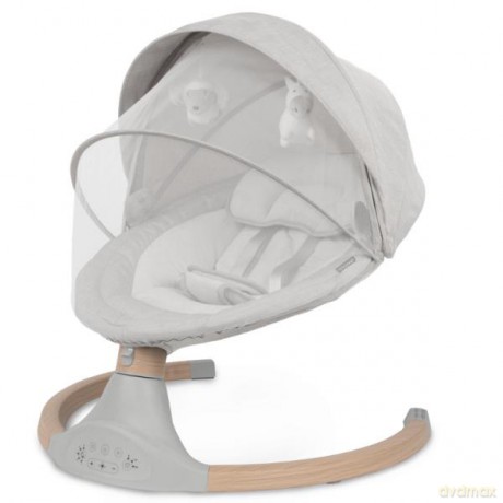Bujaczek leżaczek elektryczny 2w1 LUXI light melange/wooden