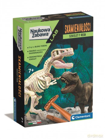 CLEMENTONI Naukowa zabawa. Skamieniałości. T-Rex fluorescencyjny 50858
