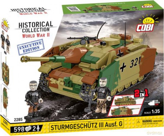 COBI 2285 Historical Collection WWII Sturmgeschütz III Ausf.G - niemiecki niszczyciel czołgów 598 klocków Executive Edition [KLOCKI]